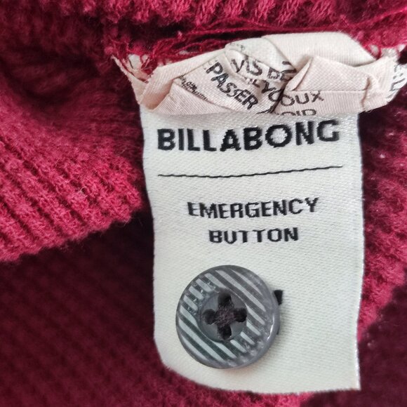 Billabong knit hoodie pull over men's size L maroon & black long sleeve - Picture 6 of 11